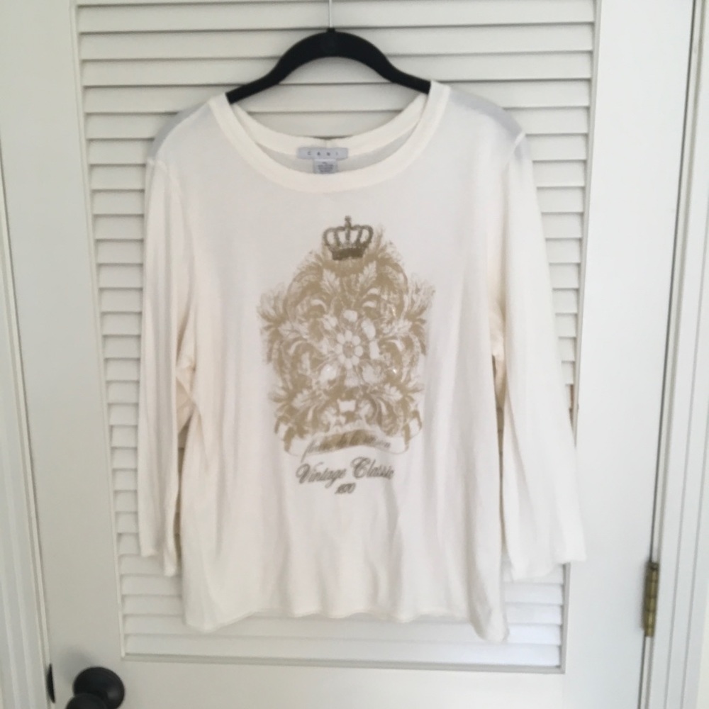 CAbi Crown Sequin Top